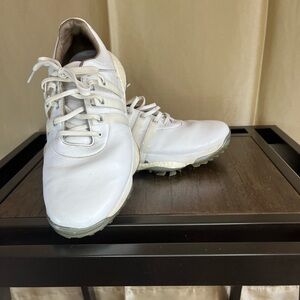 Adidas White Leather Ultraboost golf shoes